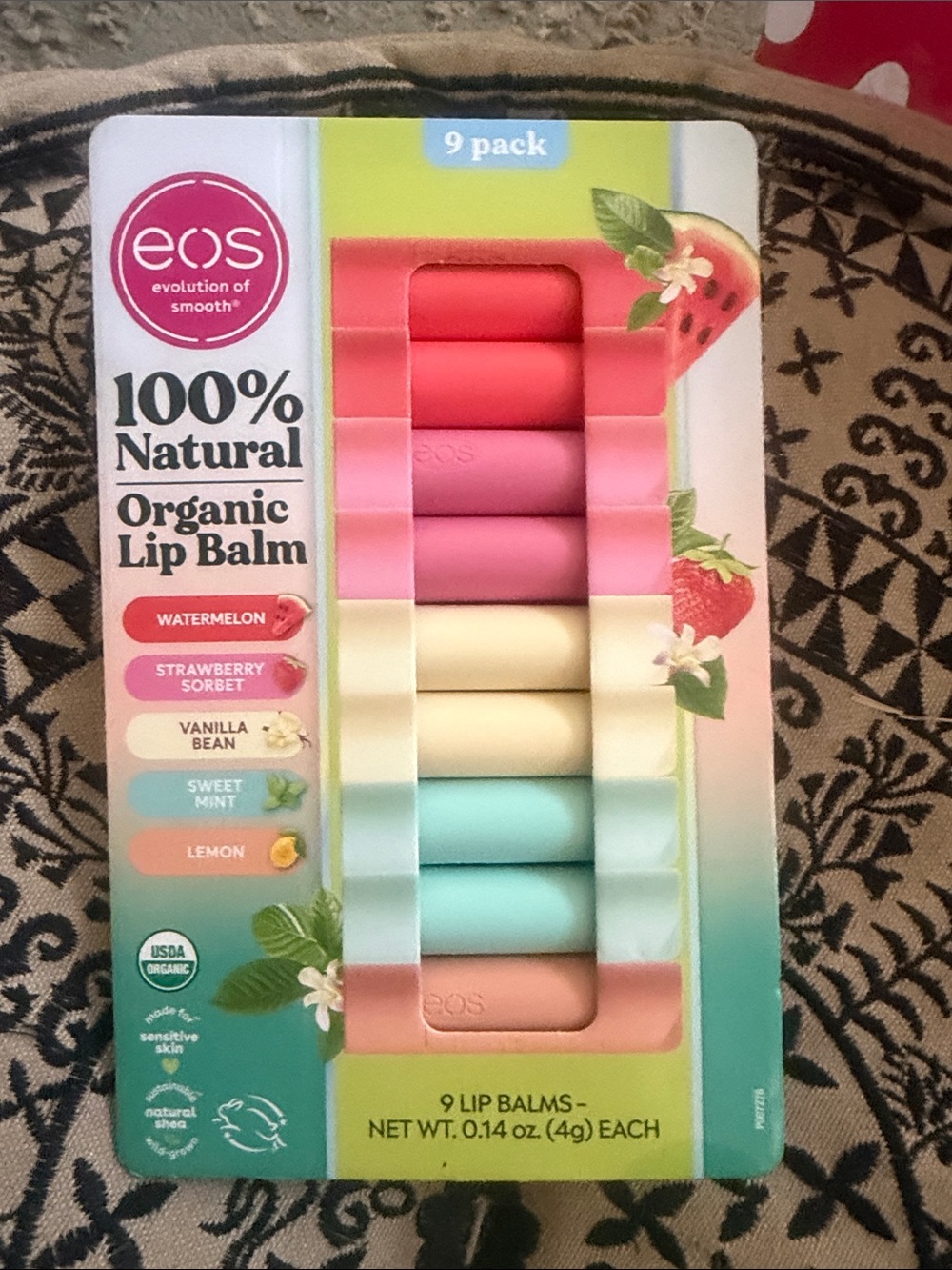 eos 9-Pack Organic Lip Balm Assorted Pastel Colors